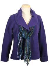 Suzi - dk. lavender boiled wool w/ sparkle scarf