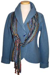 Anna B - blue pearl boiled wool w/sparkle scarf