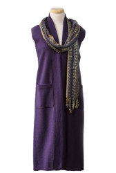 Maxi Vest - plum - boiled wool